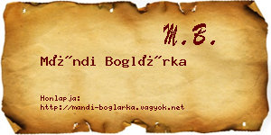 Mándi Boglárka névjegykártya
